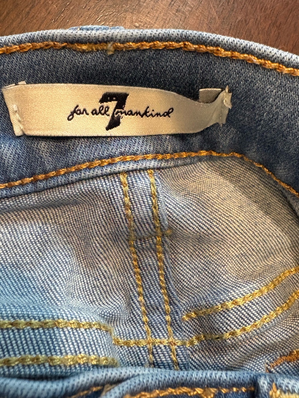 7 For All Mankind High Waist Gwenevere Medium Blue Ankle Skinny Jeans size 24 - Picture 2 of 5